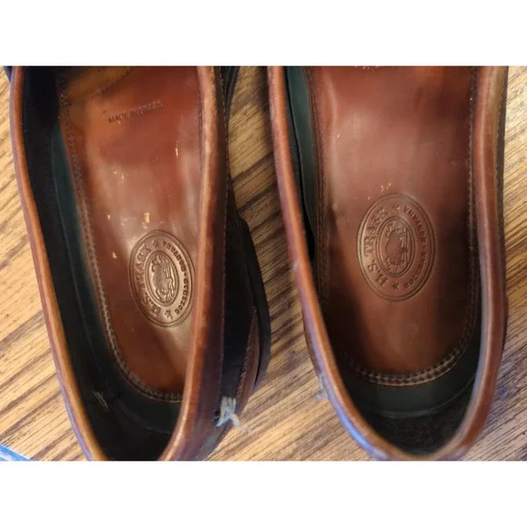 H.S. Trask Brown / Black Men's US 8M Brazil Leather Kiltie Tassel Loafers Shoes